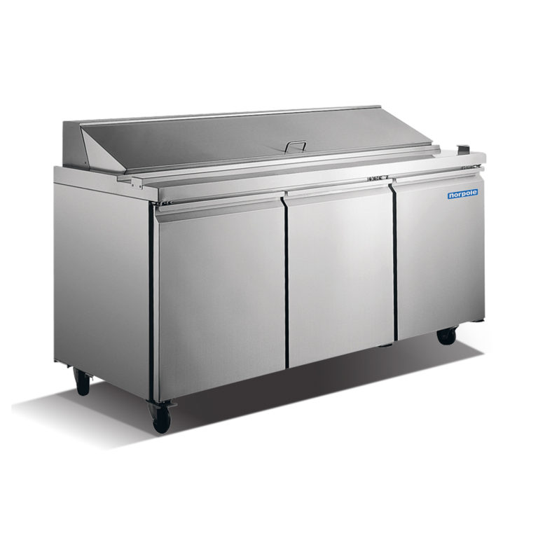 Norpole NP3R-SW 3 Door Standard Top Sandwich and Salad Prep Table