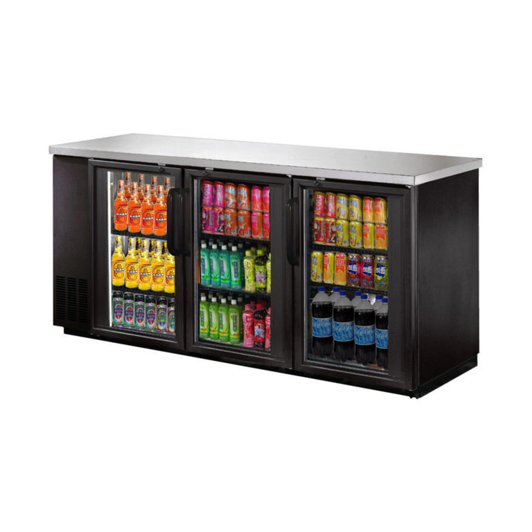 Norpole NPGB-72 72 IN 3 Glass Door Back Bar Cooler-LED Lights