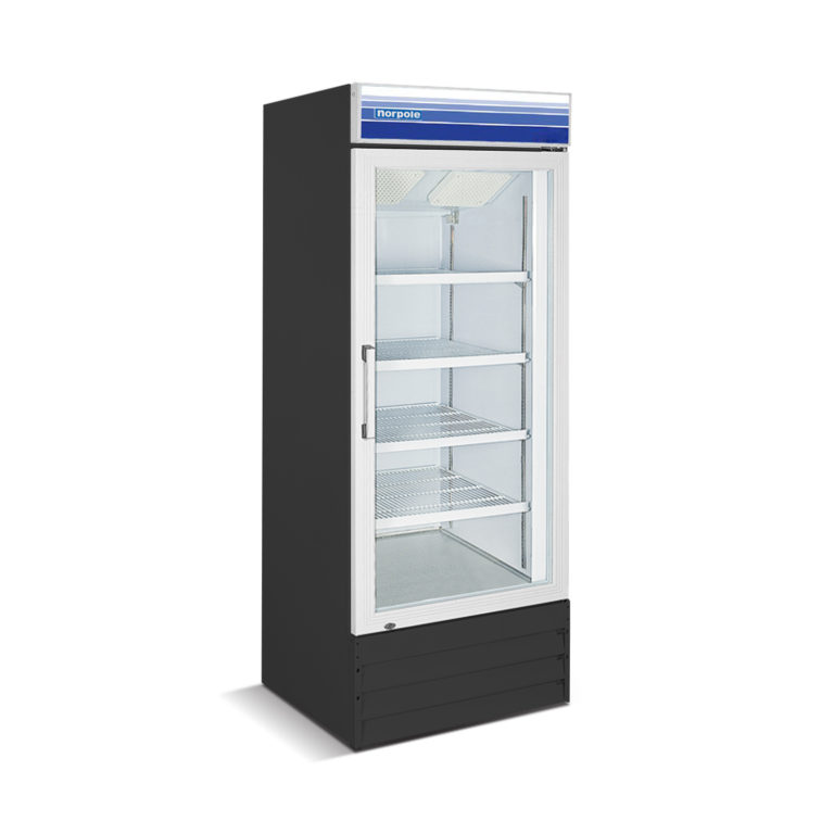 NPGR1-SB Norpole NPGR1-SB 1 Glass Door Swing Refrigerator in Black 23 cu ft