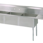 BK Resources BKS-3-1824-14-24RS 3 Compartment Sinks