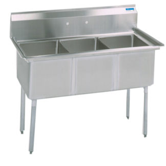 BK Resources BKS-3-1620-12S 3 Compartment Sinks