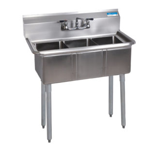 BK-Resources BKS-3-1014-10S 3 Compartment Sinks