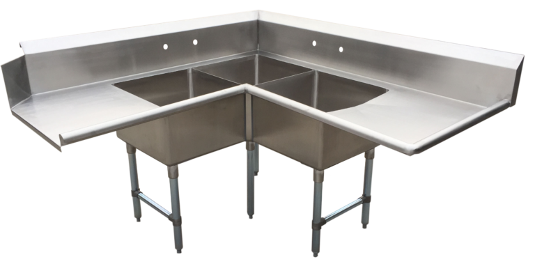 BKSDT-COS-2012-RS BK-Resources BKSDT-CO3-2012-RS 3 Compartment Corner Dishtables