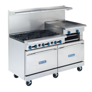 6rg24 Royal Range of California RR-6RG24 Range, 60", 6 Burners, 24" Griddle