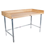 BK-resources MBTGOB-9636 Hard Maple Bakers Top Tables with Galvanized Base