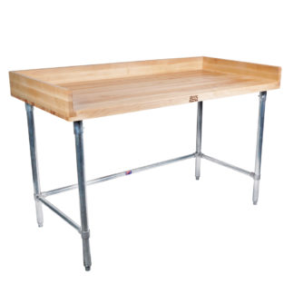 BK-resources MBTGOB-9636 Hard Maple Bakers Top Tables with Galvanized Base