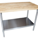 BK-resources MFTS-9636 Hard Maple Flat Top Tables with SS Base