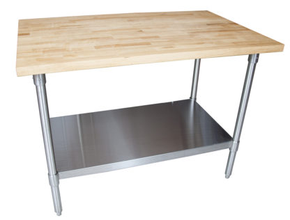 BK-resources MFTS-9636 Hard Maple Flat Top Tables with SS Base